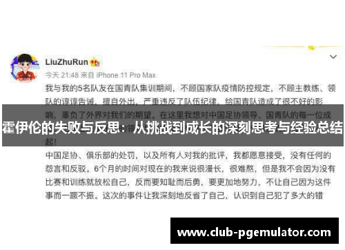 霍伊伦的失败与反思：从挑战到成长的深刻思考与经验总结